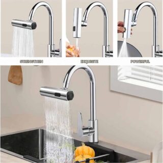 Silver Tap Faucet Extender - 1 Pc for Stylish Kitchen Functionality